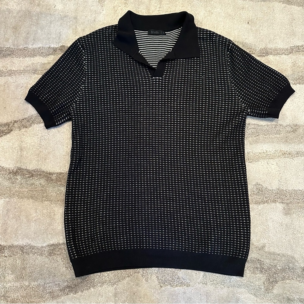 *Truth - Black and White Collared Polo Shirt*